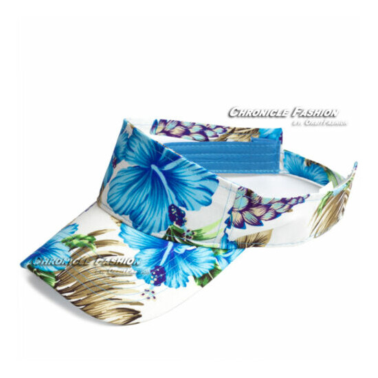 Sun Visor Cap Hawaii Tropical Floral Hat Adjustable Sports Golf Beach Men Women image {6}
