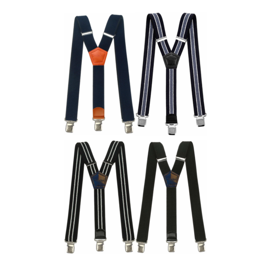 Mens Suspenders Wide Adjustable and Elastic Braces Y Shape with Very Strong Clip image {4}