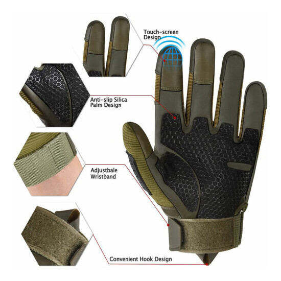 Tactical Knuckle Protection Gloves Mens Airsoft Paintball Army Military Training image {4}