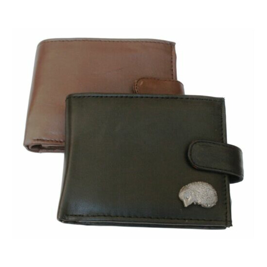Hedgehog Leather Wallet BLACK or BROWN  image {1}