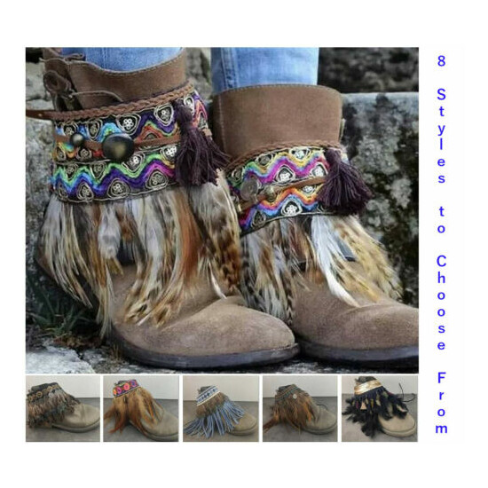 Cowboy Indian Style Boot Bling Decorations Ankle Anklet Bracelets Jewelry Strap image {1}