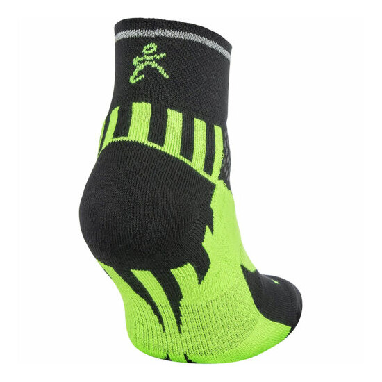 Balega Enduro Reflective Quarter Length Running Socks - Black/Neon Green image {3}