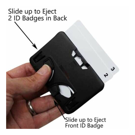 20 Pack - 3 Card ID Badge Holder Hard Plastic - Horizontal Case - Specialist ID image {2}