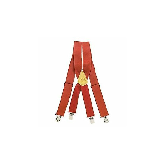 CUSTOM LEATHERCRAFT RED WORK SUSPENDERS - HOLDS NAIL BAGS & APRONS  image {1}