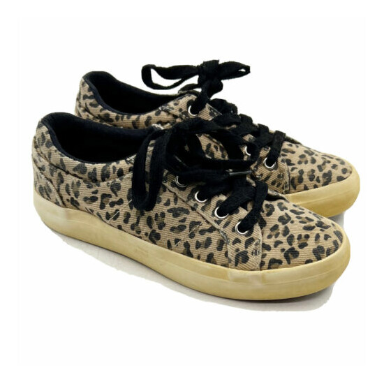 Unr8ed Aria Girls Shoes Size 1.5 Leopard Print Lace Up Low Top Casual image {1}