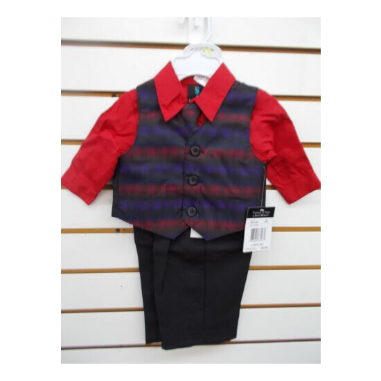 Infant & Boys Young Kings $45 Red 4PC. Vest Suit Sizes 3/6Mt., 6/9Mt., 12 & 20 image {1}