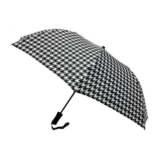 Storm Duds Classic 42 inch Automatic Folding Umbrella With Houndstooth Design image {1}