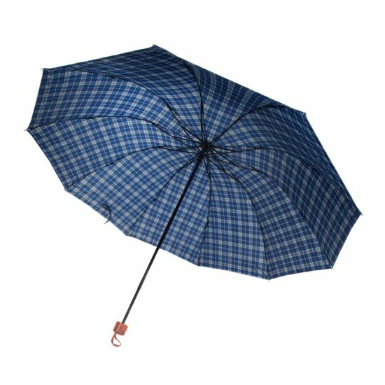 Hot Men Women Plaid Men's Travel WindProof Compact portable Folding UV Umbrella  image {5}