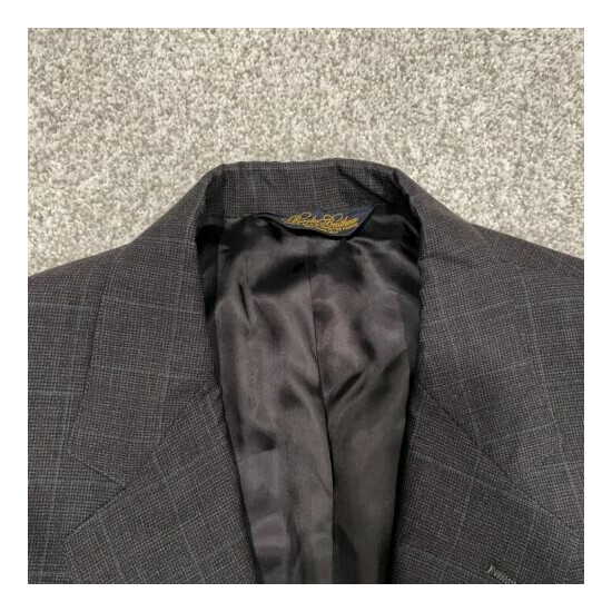 Brooks Brothers Makers Men's Wool Sport Coat Blazer Dark Gray Check Size 43L image {3}