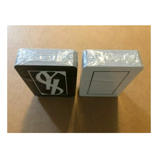 YVES SAINT LAURENT YSL TWO SEALED DECKS BLACK LEATHER PLAYING CARD CASE AND BOX! image {6}