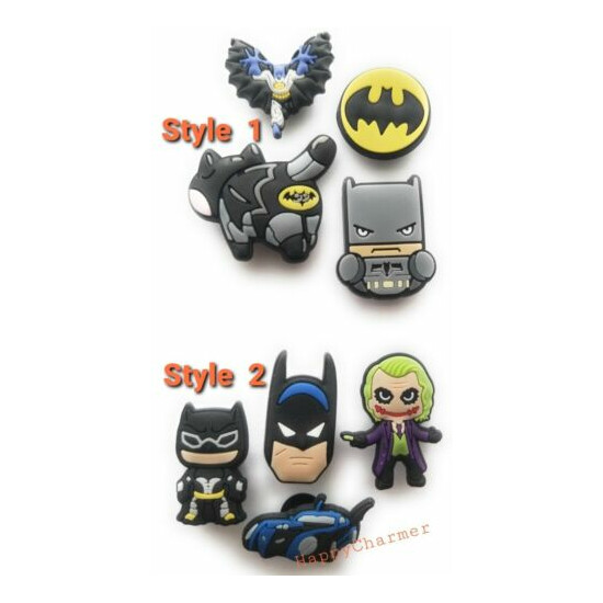 4pcs Batman Joker PVC Shoe Charms for Clogs Gift image {1}