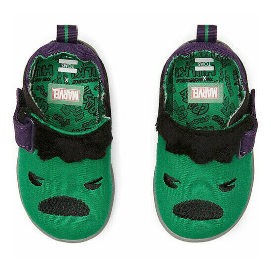 NEW IN BOX! TINY TOMS WHILEY GREEN MARVEL HULK EMBROIDERED SHOES SNEAKERS SIZE 4 image {2}