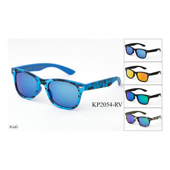 Kids Sunglasses Camo Design Classic Retro Flash Mirror Lens 1-7 Years UV 100%  image {1}