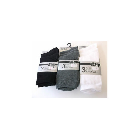 Childrens 3 pack of Ankle Socks Black/Grey/White (42B105 / 42B102 / 42B103) image {1}