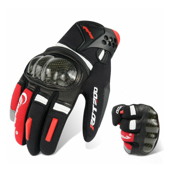 Full Finger Touch Screen Gloves Breathable Motorcycle Riding Racing Bike Gloves image {1}