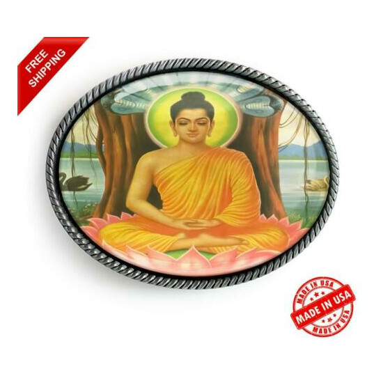 Buddha Gautama Belt Buckle - Spiritual Meditation Handmade Unisex Gift- 318 image {1}