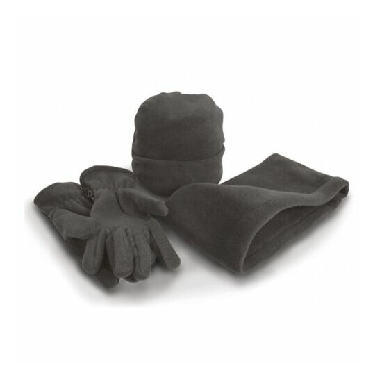 Mens Womens Warm Fleece Beanie Hat Scarf and Gloves Glove Set Warm Neck Warmer image {3}