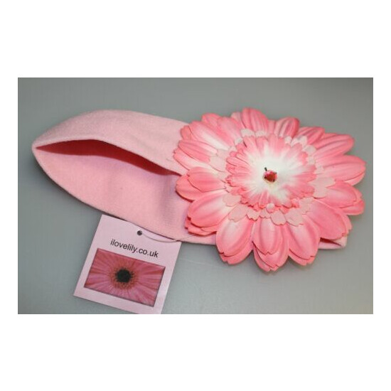 BABY GIRL'S LARGE FLOWER HEAD/HAIR BAND STRETCH 12 MONTHS + OVER PEACHY PINK NE  image {1}