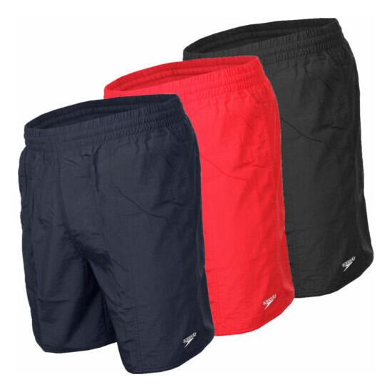SPEEDO BOYS SOLID SWIMMING SHORTS TRUNKS ASSORTED COLOURS AGES 6-11 YEARS image {1}