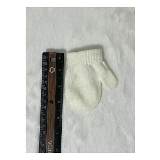 2 Pairs Baby Girls Winter Gloves(3-9M)Soft, fine-knit mittens with ribbed cuffs. image {4}