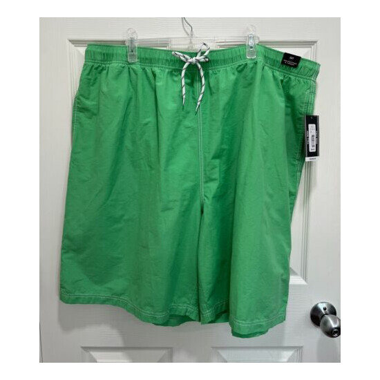 NEW ROUNDTREE AND YORK Men's Green Lined Swim Shorts Trunks Size 3XT image {1}