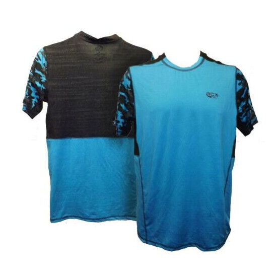 New Blue-Black Camo Mens Sizes S-M-L-XL ACX Performance Water Swim Shirt image {1}