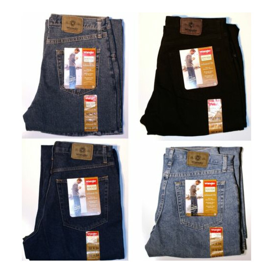 New Wrangler Five Star Relaxed Fit Jeans All Men`s Sizes Four Colors Available image {1}