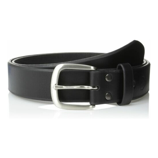 Ariat Men's Beveled Edge Embossed Logo Leather Belt, Black image {1}