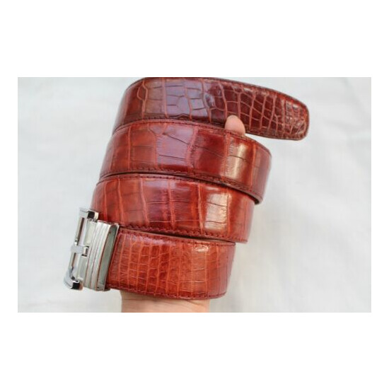 Red Brown Genuine Alligator, Crocodile Leather SKIN MEN'S Belt - W 4cm #TGN105 image {2}