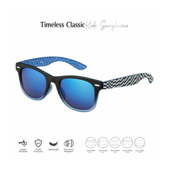 Blue Striped Kids Children Sunglasses Boys Girls Classic Shades Fashion Glasses  image {1}