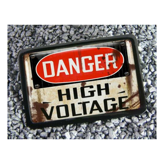 Danger High Voltage Vintage Grunge Men Women Handmade Belt Buckle image {1}
