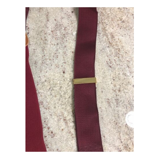 TRAFALGAR Mens Solid Burgundy Adjustable Leather Tan Trim Suspenders Braces image {6}