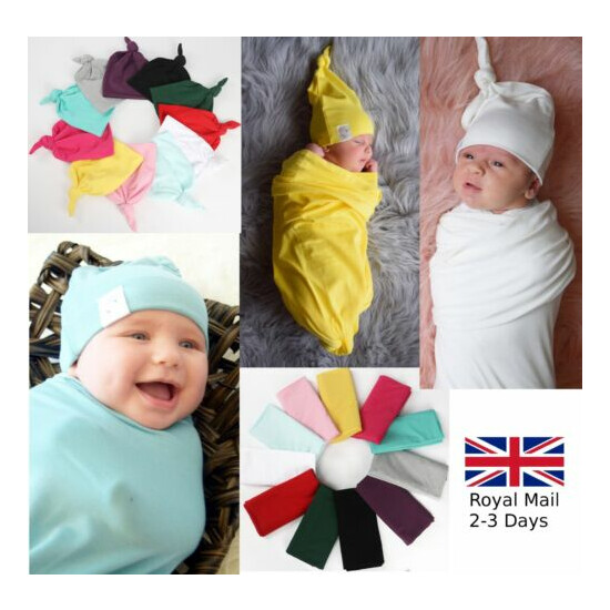 Baby Newborn Boy Girl Cotton Hat Swaddle Infant Wrap Blanket Photo Costume Caps image {1}
