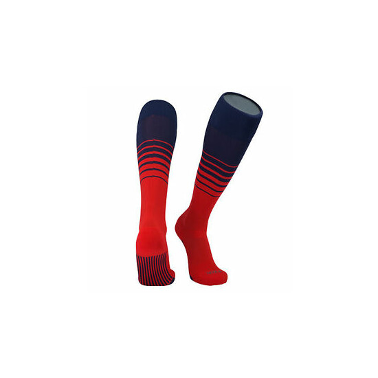 TCK Elite Breaker Fade Lines Knee High Socks Navy Red image {1}