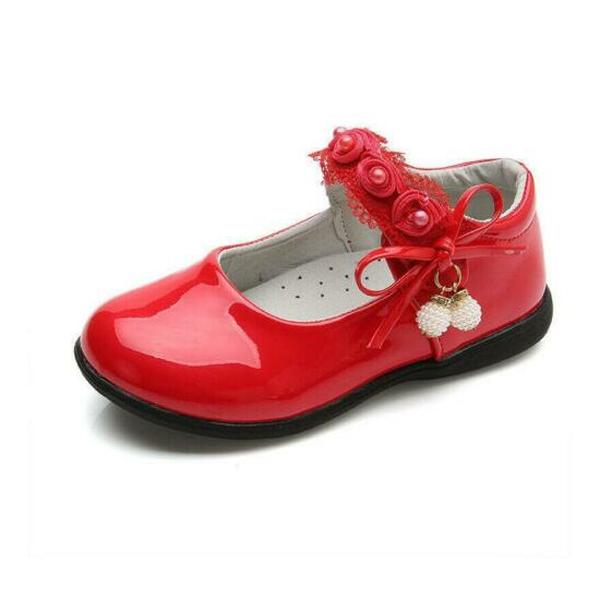 Children Girls Patent Leather Flats Baby Princess Mary Jane Party Wedding Shoes image {1}