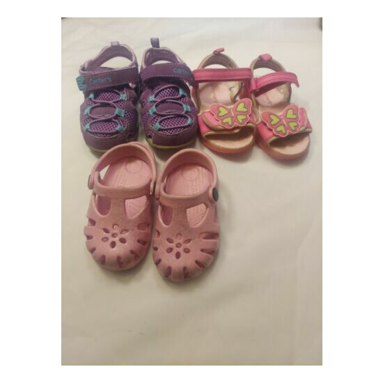 Carter's,Toddler Girls Pink & Easy Strap Closure Sandals, Size 6  image {1}