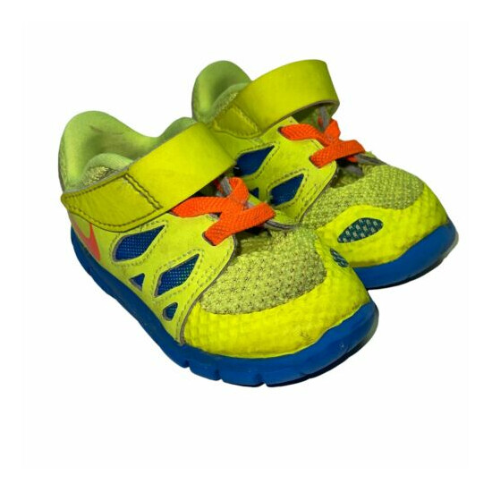 Nike Free 5.0 644429-701 Yellow blue boys Toddler Size 5 image {1}