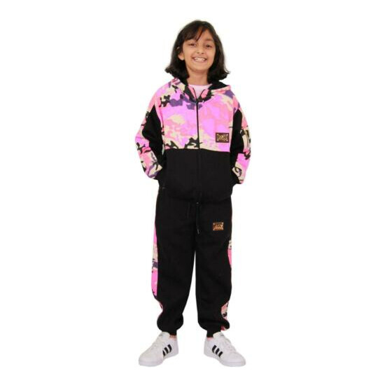 Kids Girls Tracksuit Designer A2Z Camouflage Hooded Top Bottom Jogging Suit 5-13 image {1}