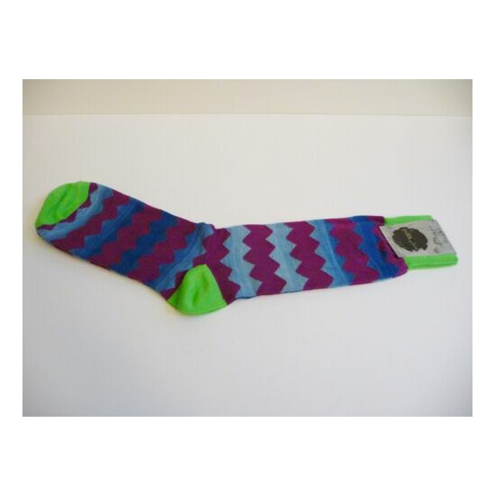 Unplugged NWT Blue Multi-Color Design Patterned Socks One Size Neiman Marcus image {1}