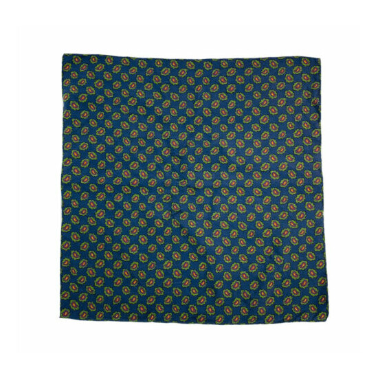 Ralph Lauren Purple Label Blue Green Paisley Pure Silk Handkerchief 17x17 NWOT image {1}
