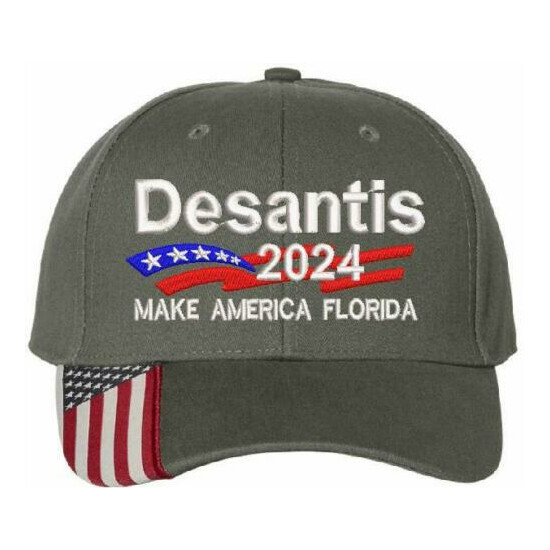 DESANTIS 2024 MAKE AMERICA FLORIDA Embroidered Adj. Hat Trump STARS EDITION image {4}