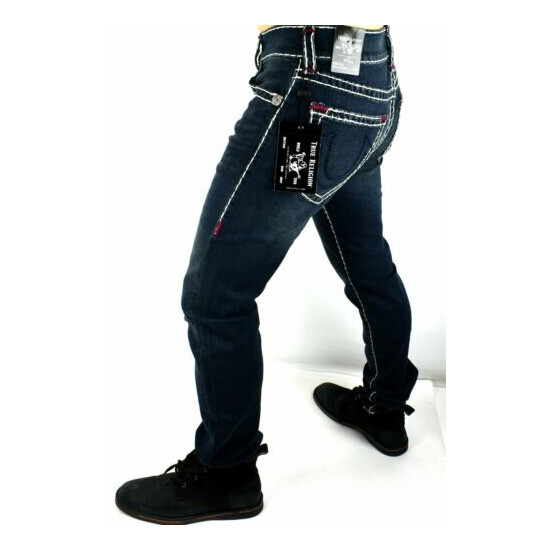True Religion $219 Rocco Relaxed Skinny Multi Super T Jeans 32" Inseam - 105203 image {3}