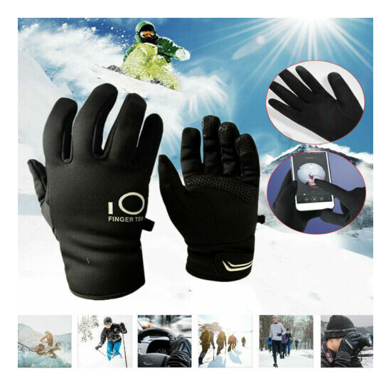 Cycling Winter Gloves Waterproof Touch Screen Full Finger Liner Men Women Sports image {1}