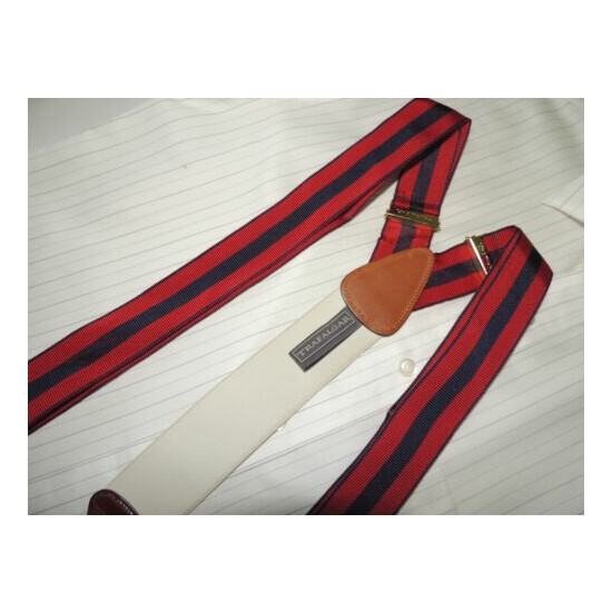 TRAFALGAR Men's Red & Blue Braces Suspender image {1}