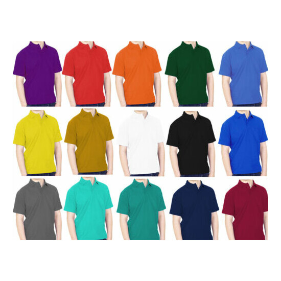 Polo Shirts Mens Adult Work Casual Sports Colours 22-42 Sizes Top Quality image {1}