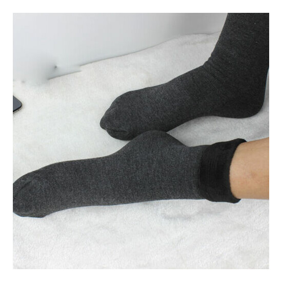 5Pairs Men Winter Warm Socks Cotton Blend Plush Solid Soft Lounge Bed Socks Home image {4}