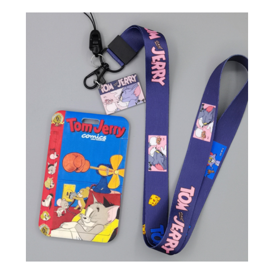 lot cats mouse cartoon key chain Lanyard acrylic ID Badge Holder Key Neck Strap image {4}