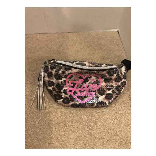 Live Justice Girls Sequin Cheetah Belt Bag Fanny Pack NWOT image {1}