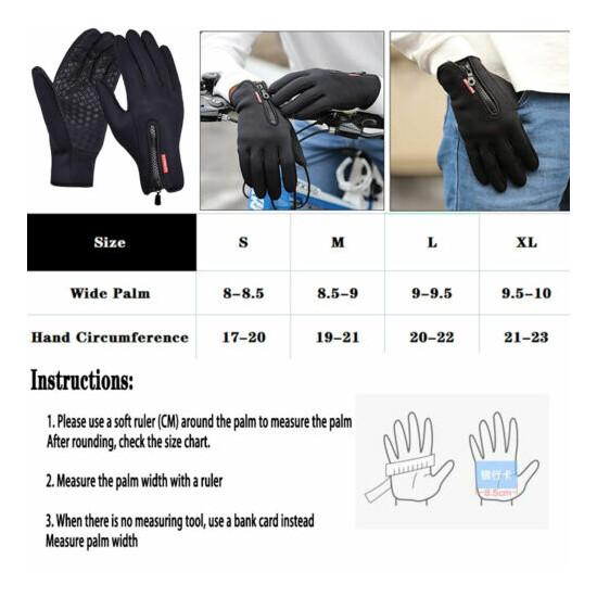 Thermal Windproof Waterproof Winter Gloves Touch Screen Warm Mittens Men XL Size image {2}