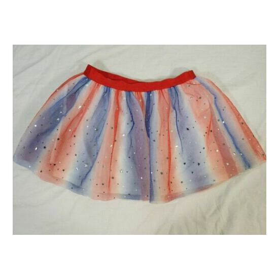 WAY TO CELEBRATE Girl's Patriotic Elastic Waist Tutu Style Skirt size M(7-8) image {1}